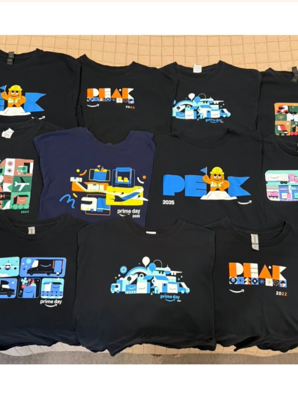 ELEVEN Amazon Employee Peak/Prime Day Shirts 2022 - 2025 LARGE UNISEX